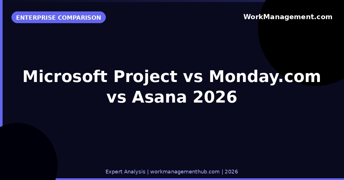 Microsoft Project vs Monday.com vs Asana 2026: The Enterprise Showdown