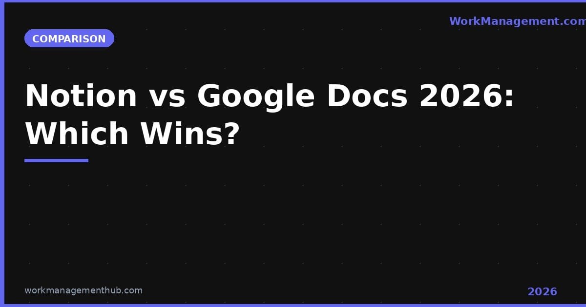 Notion vs Google Docs (2026): Where Each One Actually Wins