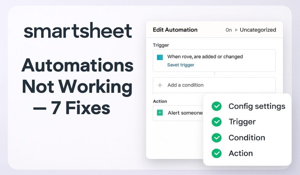 Smartsheet Automations Not Triggering: 7 Fixes That Actually Work in 2026