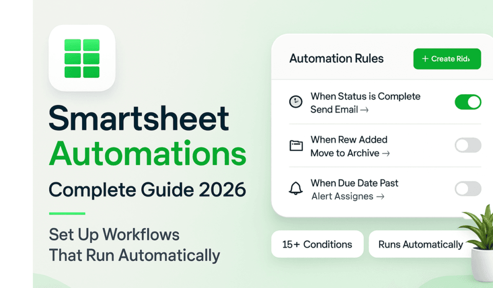 Smartsheet Automations 2026: Complete No-Code Workflow Setup Guide