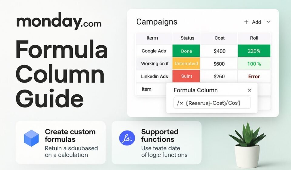 Monday.com Formula Column Guide 2026: Functions, Syntax & Automation Workarounds
