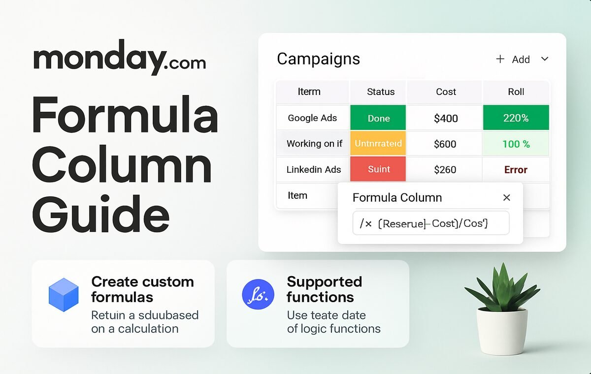Monday.com Formula Column Guide 2026: Functions, Syntax & Automation Workarounds