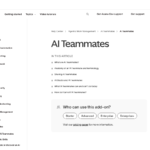 Asana Help Center AI Teammates article showing its contents and that the add-on is available on Starter, Advanced, Enterprise and Enterprise+