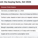 Asana Service Management buying facts from Asana's own pages, October 2026